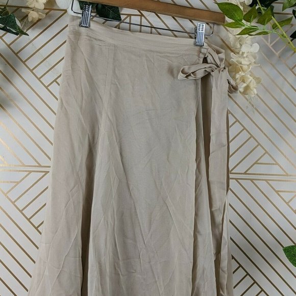 Reformation Wrap Maxi Skirt Tan Size Large Viscose - Picture 5 of 10
